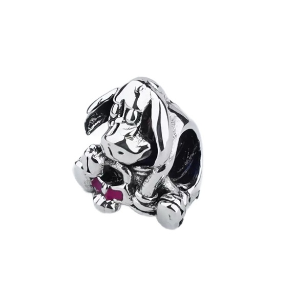 925 Sterling Silver Disney Inspired EEYORE Charm with Pink Accent - NWT - Picture 1 of 5